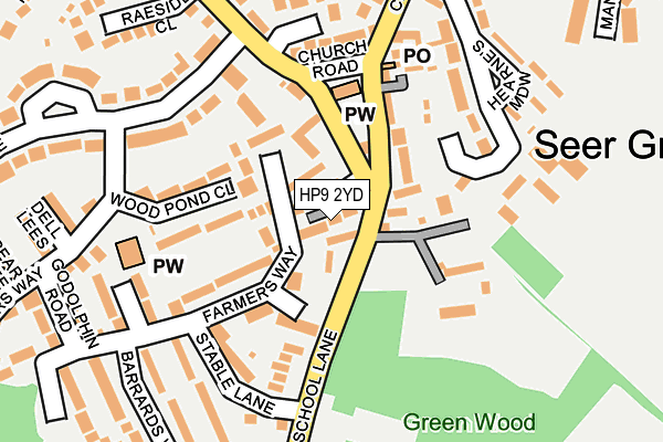 HP9 2YD map - OS OpenMap – Local (Ordnance Survey)