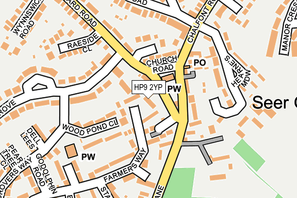 HP9 2YP map - OS OpenMap – Local (Ordnance Survey)