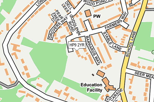 HP9 2YR map - OS OpenMap – Local (Ordnance Survey)