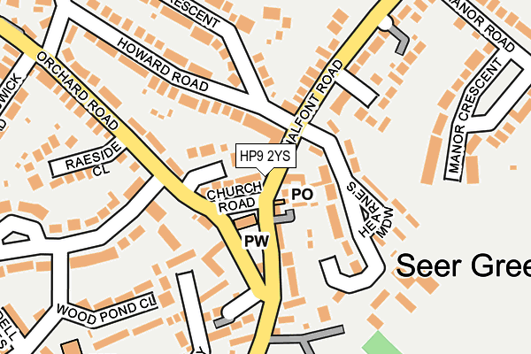 HP9 2YS map - OS OpenMap – Local (Ordnance Survey)