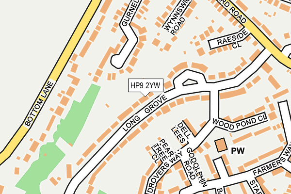 HP9 2YW map - OS OpenMap – Local (Ordnance Survey)