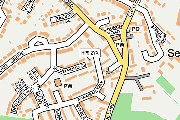 HP9 2YX map - OS OpenMap – Local (Ordnance Survey)