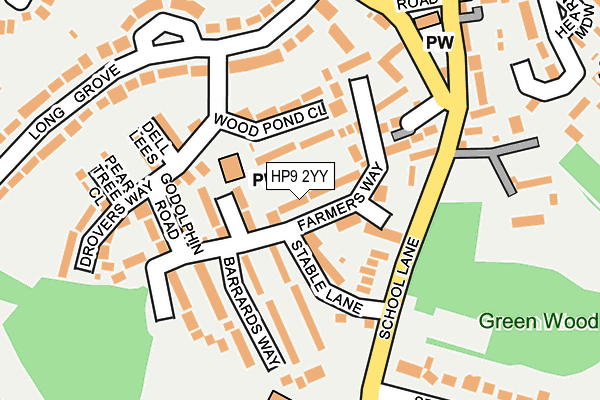 HP9 2YY map - OS OpenMap – Local (Ordnance Survey)