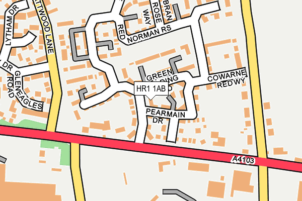 HR1 1AB map - OS OpenMap – Local (Ordnance Survey)