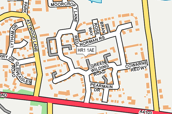 HR1 1AE map - OS OpenMap – Local (Ordnance Survey)
