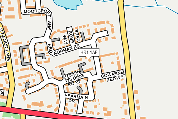 HR1 1AF map - OS OpenMap – Local (Ordnance Survey)
