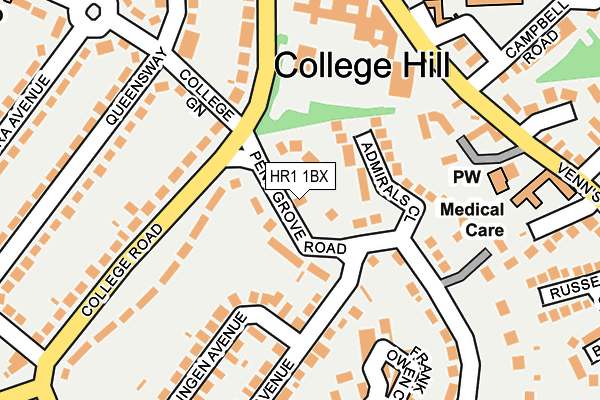 HR1 1BX map - OS OpenMap – Local (Ordnance Survey)