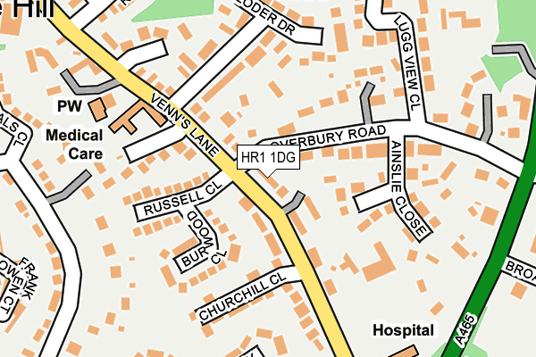 HR1 1DG map - OS OpenMap – Local (Ordnance Survey)