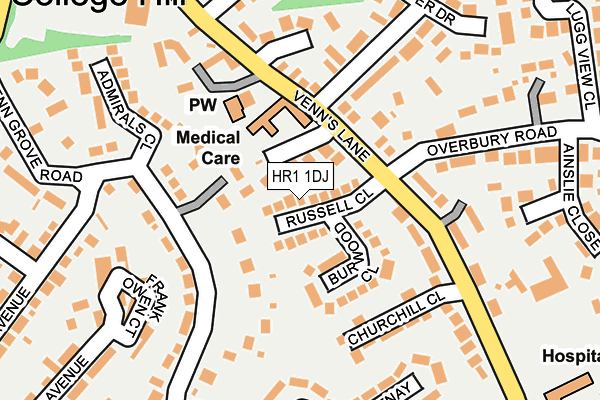 HR1 1DJ map - OS OpenMap – Local (Ordnance Survey)