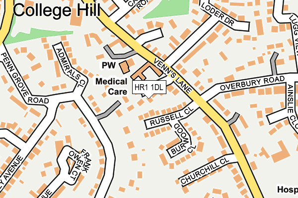 HR1 1DL map - OS OpenMap – Local (Ordnance Survey)