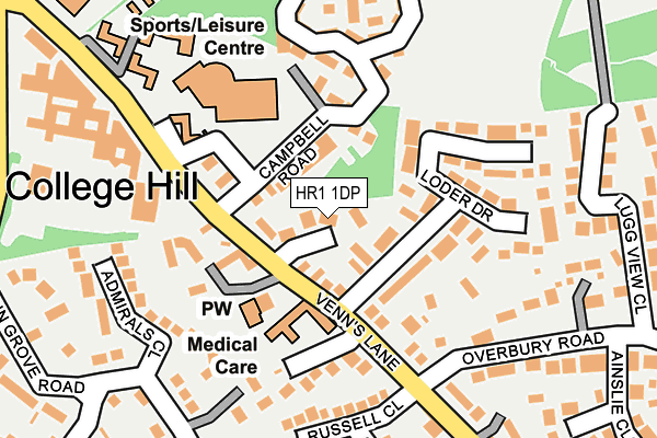 HR1 1DP map - OS OpenMap – Local (Ordnance Survey)