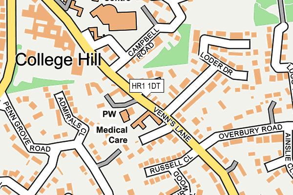 HR1 1DT map - OS OpenMap – Local (Ordnance Survey)