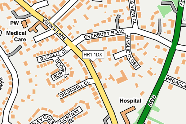 HR1 1DX map - OS OpenMap – Local (Ordnance Survey)