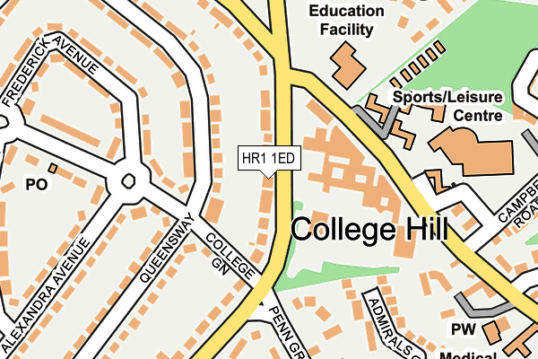 HR1 1ED map - OS OpenMap – Local (Ordnance Survey)