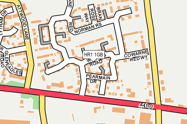 HR1 1GB map - OS OpenMap – Local (Ordnance Survey)
