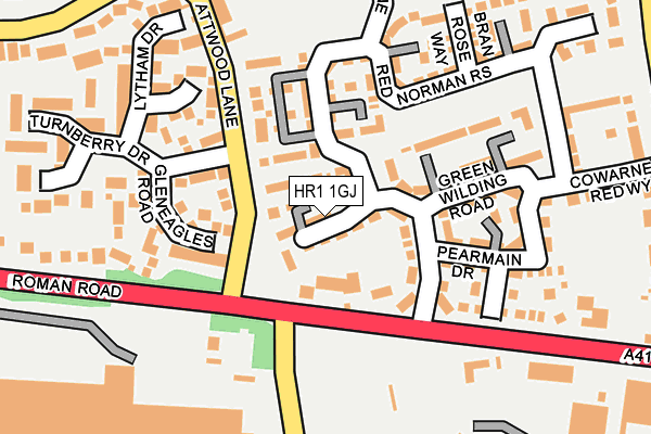 HR1 1GJ map - OS OpenMap – Local (Ordnance Survey)