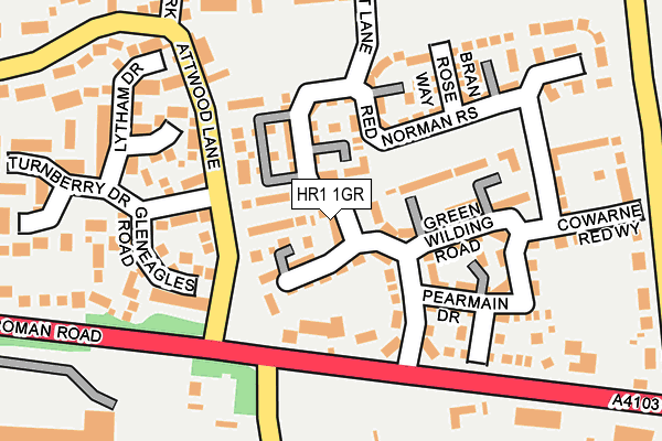 HR1 1GR map - OS OpenMap – Local (Ordnance Survey)