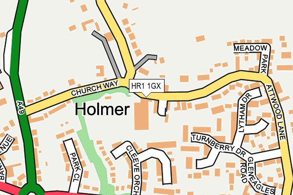 HR1 1GX map - OS OpenMap – Local (Ordnance Survey)