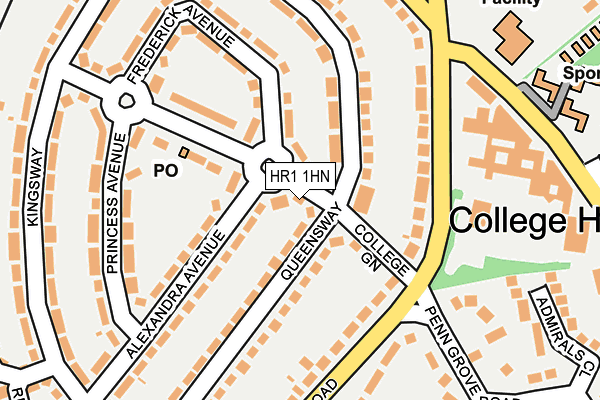 HR1 1HN map - OS OpenMap – Local (Ordnance Survey)