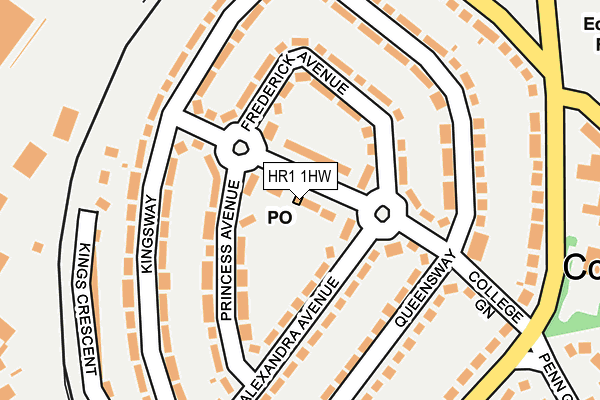 HR1 1HW map - OS OpenMap – Local (Ordnance Survey)