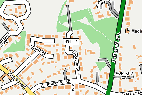 HR1 1JF map - OS OpenMap – Local (Ordnance Survey)