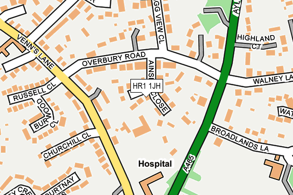HR1 1JH map - OS OpenMap – Local (Ordnance Survey)