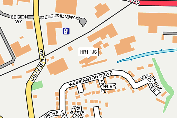 HR1 1JS map - OS OpenMap – Local (Ordnance Survey)