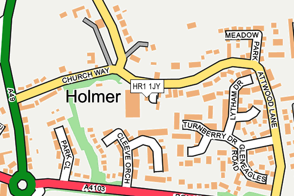 HR1 1JY map - OS OpenMap – Local (Ordnance Survey)