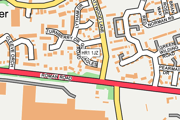 HR1 1JZ map - OS OpenMap – Local (Ordnance Survey)