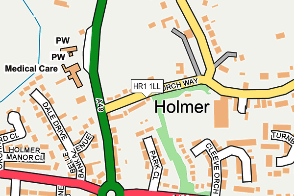 HR1 1LL map - OS OpenMap – Local (Ordnance Survey)