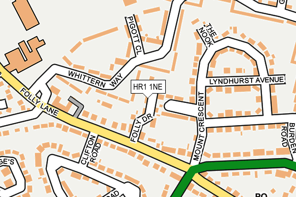 HR1 1NE map - OS OpenMap – Local (Ordnance Survey)