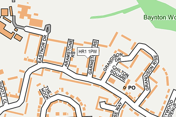 HR1 1PW map - OS OpenMap – Local (Ordnance Survey)