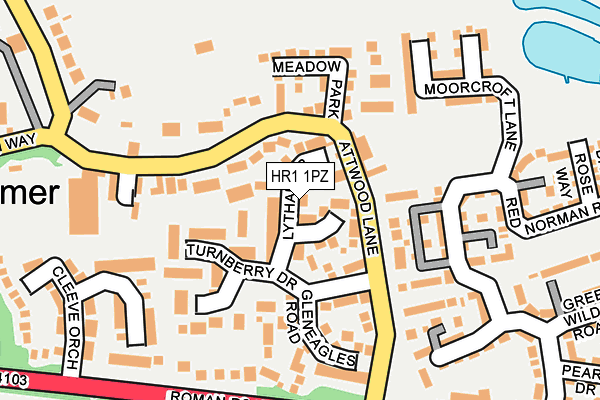 HR1 1PZ map - OS OpenMap – Local (Ordnance Survey)
