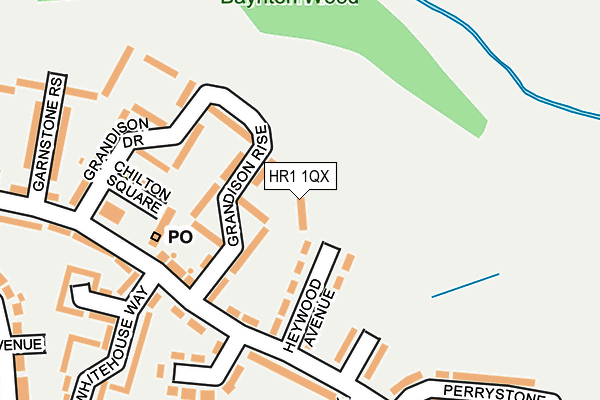 HR1 1QX map - OS OpenMap – Local (Ordnance Survey)