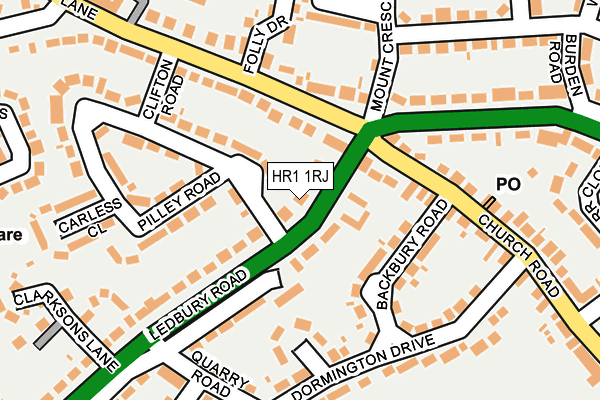 HR1 1RJ map - OS OpenMap – Local (Ordnance Survey)