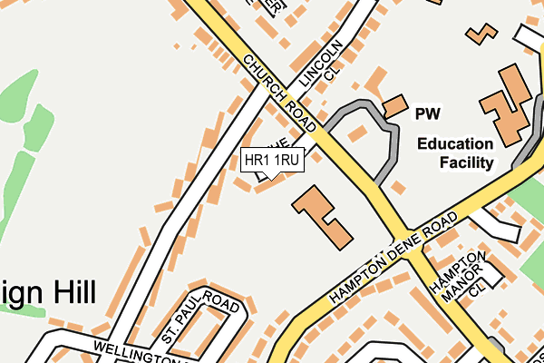 HR1 1RU map - OS OpenMap – Local (Ordnance Survey)