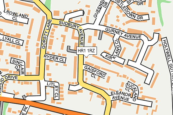 HR1 1RZ map - OS OpenMap – Local (Ordnance Survey)
