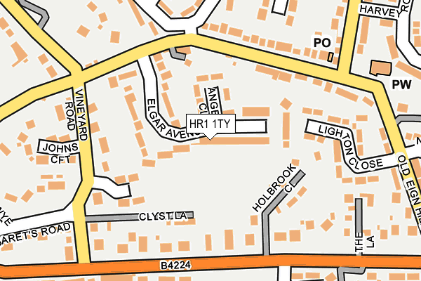 HR1 1TY map - OS OpenMap – Local (Ordnance Survey)