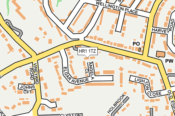 HR1 1TZ map - OS OpenMap – Local (Ordnance Survey)