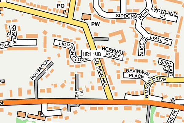 HR1 1UB map - OS OpenMap – Local (Ordnance Survey)
