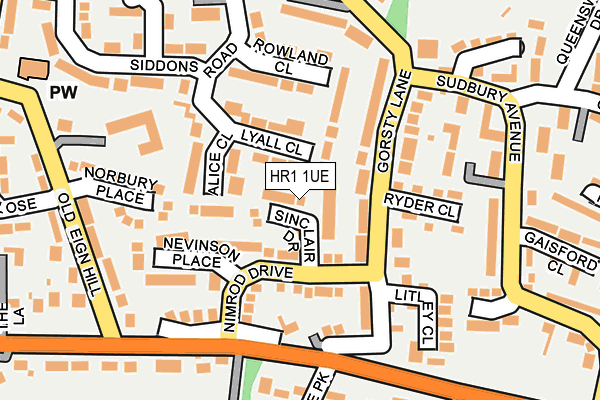 HR1 1UE map - OS OpenMap – Local (Ordnance Survey)
