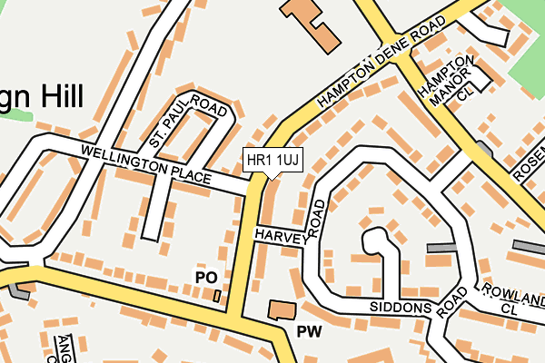 HR1 1UJ map - OS OpenMap – Local (Ordnance Survey)