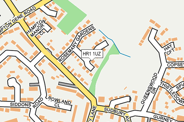 HR1 1UZ map - OS OpenMap – Local (Ordnance Survey)