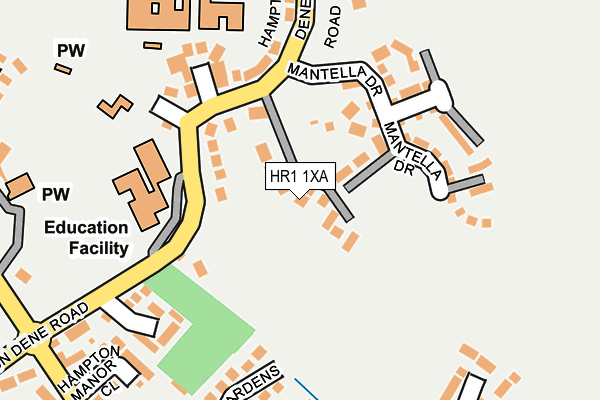 HR1 1XA map - OS OpenMap – Local (Ordnance Survey)
