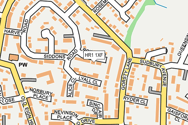 HR1 1XF map - OS OpenMap – Local (Ordnance Survey)