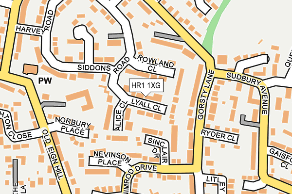 HR1 1XG map - OS OpenMap – Local (Ordnance Survey)