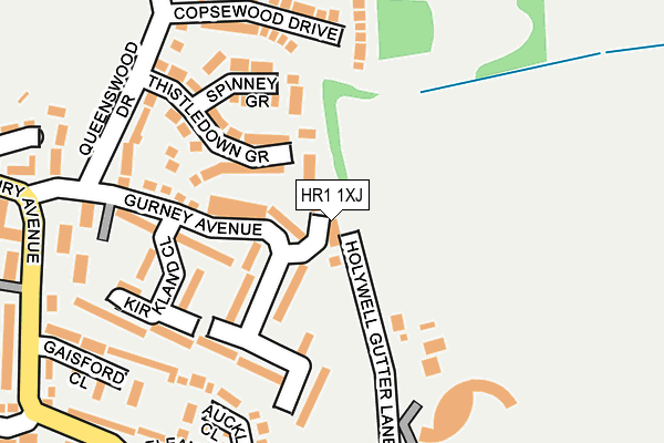 HR1 1XJ map - OS OpenMap – Local (Ordnance Survey)
