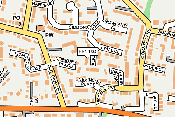 HR1 1XQ map - OS OpenMap – Local (Ordnance Survey)