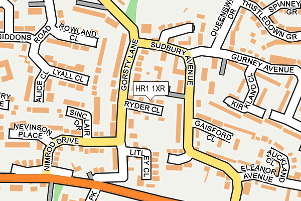 HR1 1XR map - OS OpenMap – Local (Ordnance Survey)