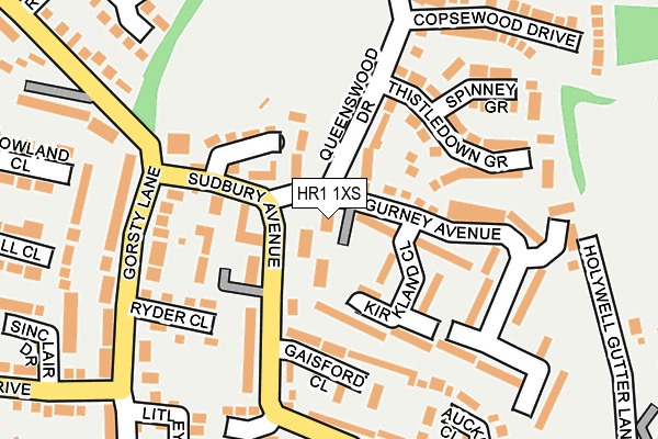 HR1 1XS map - OS OpenMap – Local (Ordnance Survey)